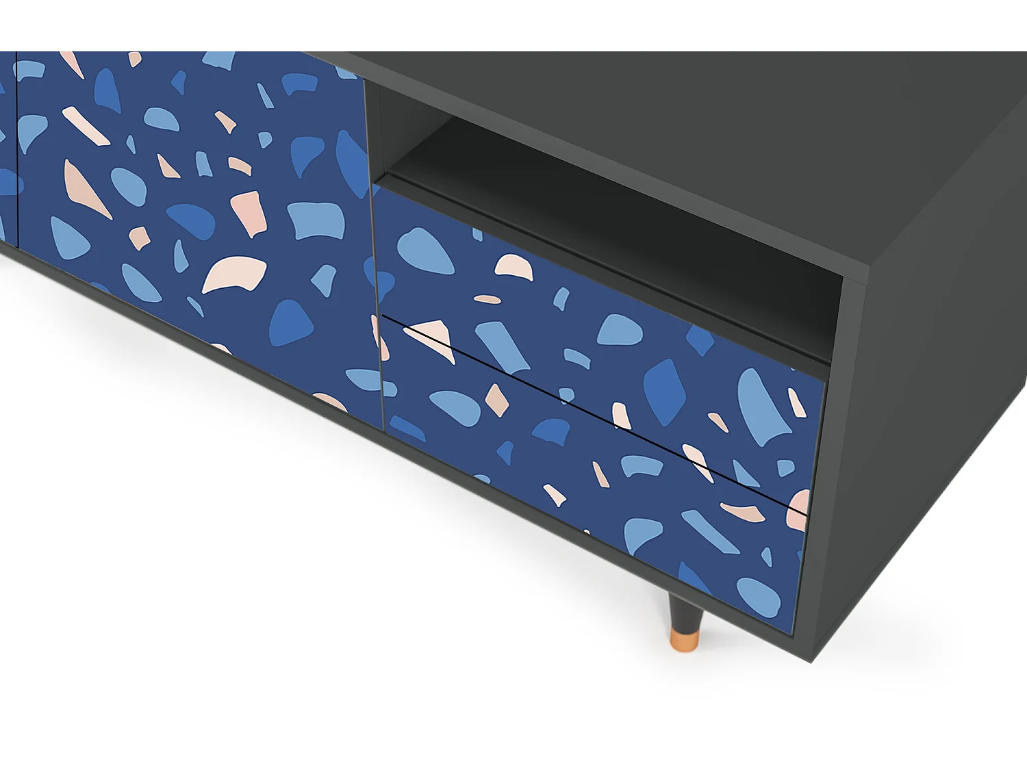 Meuble TV - 125х56х41 cm - T7 - Soap Whirpool, Anthracite