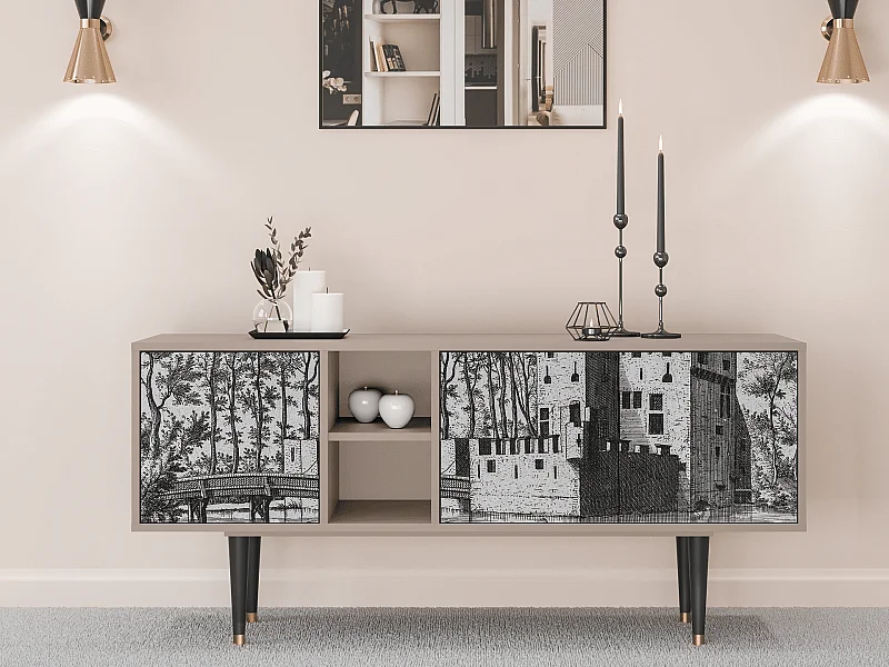 Szafka RTV - 150х69х41 cm - T5 - Castle by Breugel, Latte