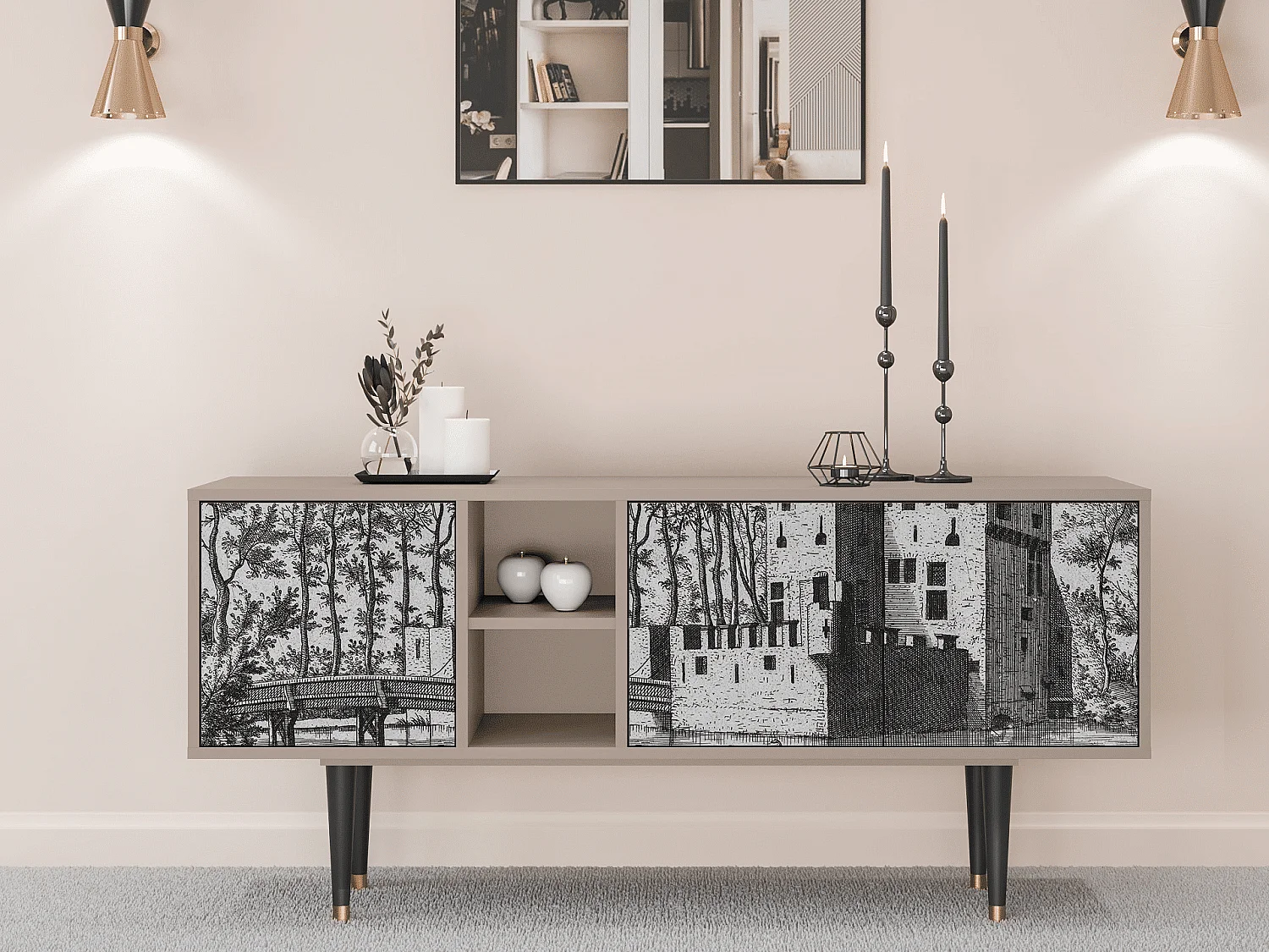 TV-meubel - 150х69х41 cm - T5 - Castle by Breugel, Latte