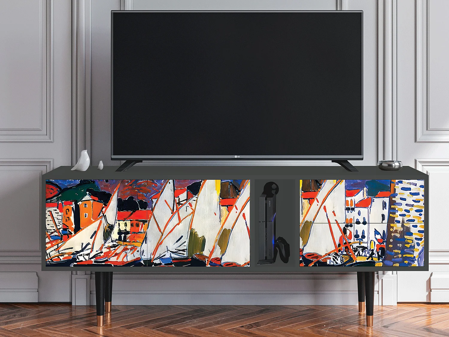 TV-meubel - 170х69х48 cm - T1 - Le Séchage des voiles , Antraciet