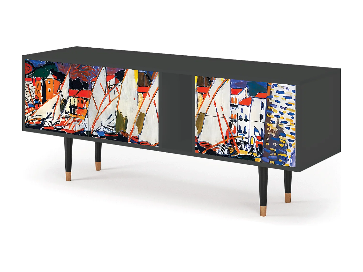 TV-meubel - 170х69х48 cm - T1 - Le Séchage des voiles , Antraciet