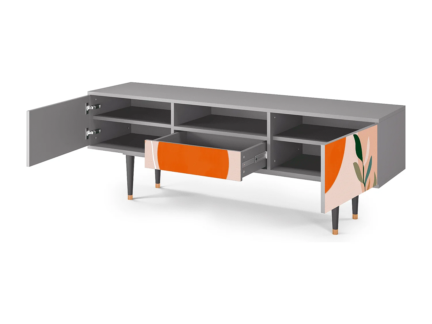 Meuble TV - 170х59х41 cm - T6 - Artwork, Gris