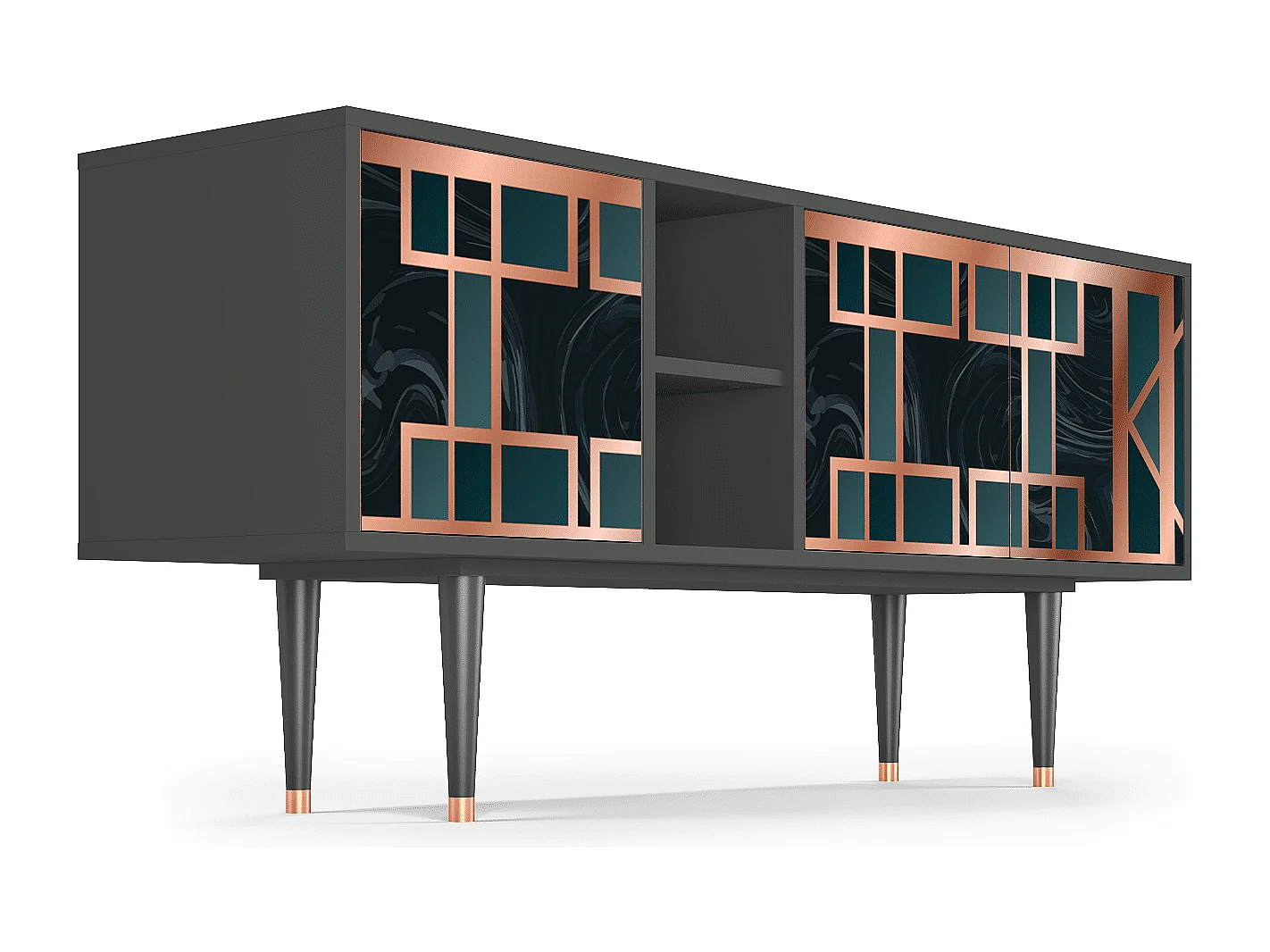 Meuble TV - 150х69х41 cm - T5 - Emerald Metro, Anthracite