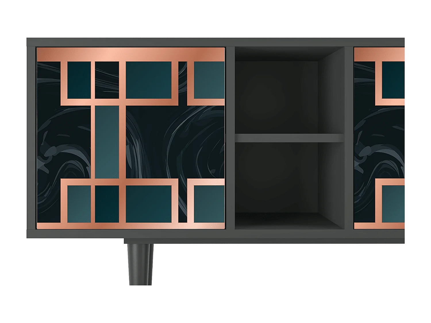 Meuble TV - 150х69х41 cm - T5 - Emerald Metro, Anthracite