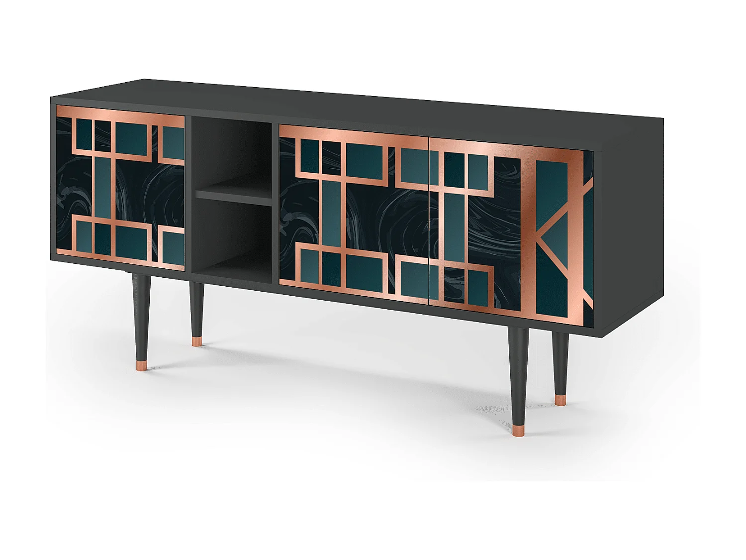 Meuble TV - 150х69х41 cm - T5 - Emerald Metro, Anthracite