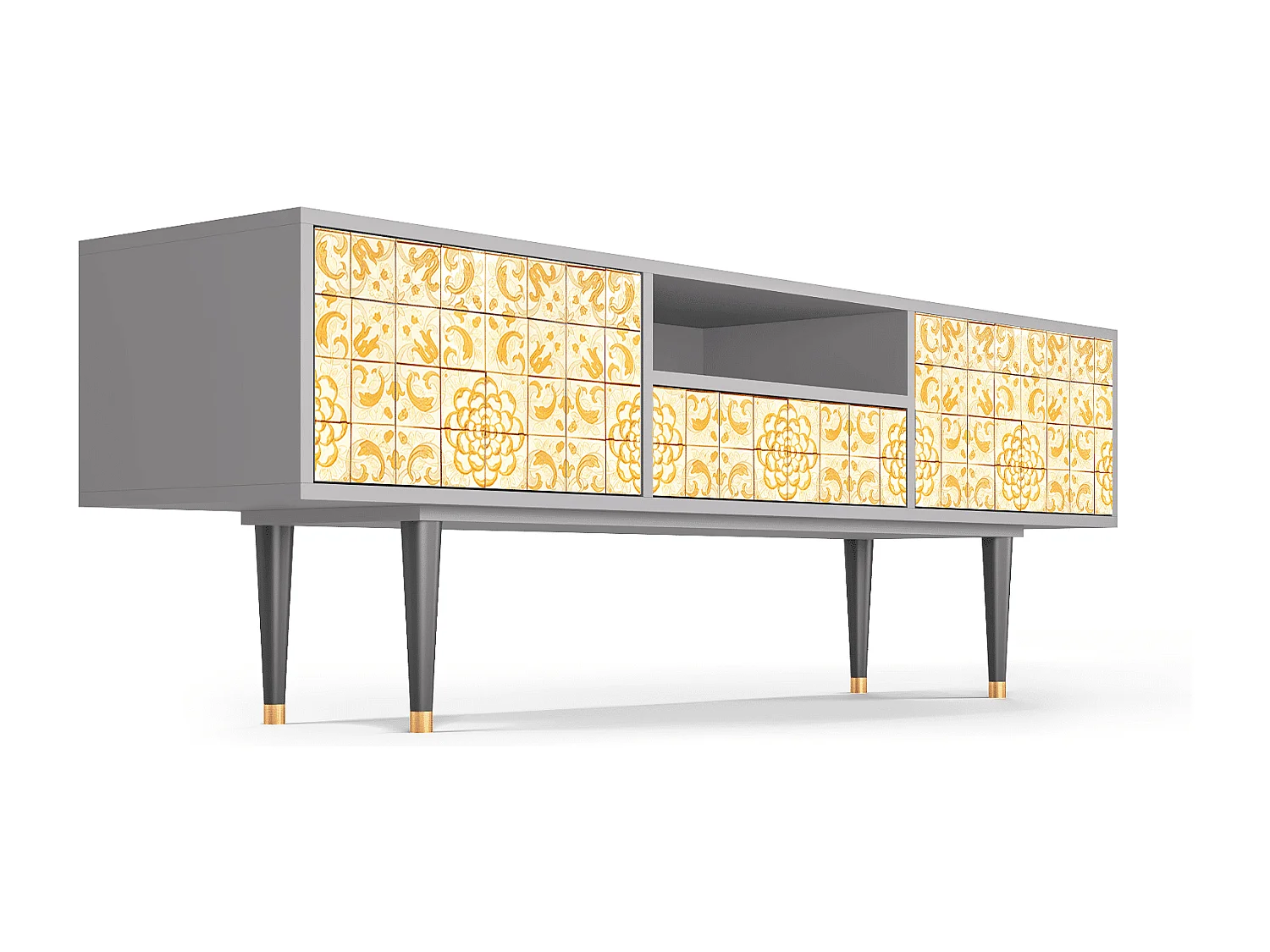 Meuble TV - 170х59х41 cm - T6 - Sunshiny Tile, Gris