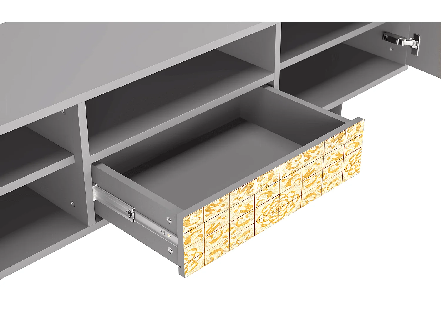 Meuble TV - 170х59х41 cm - T6 - Sunshiny Tile, Gris