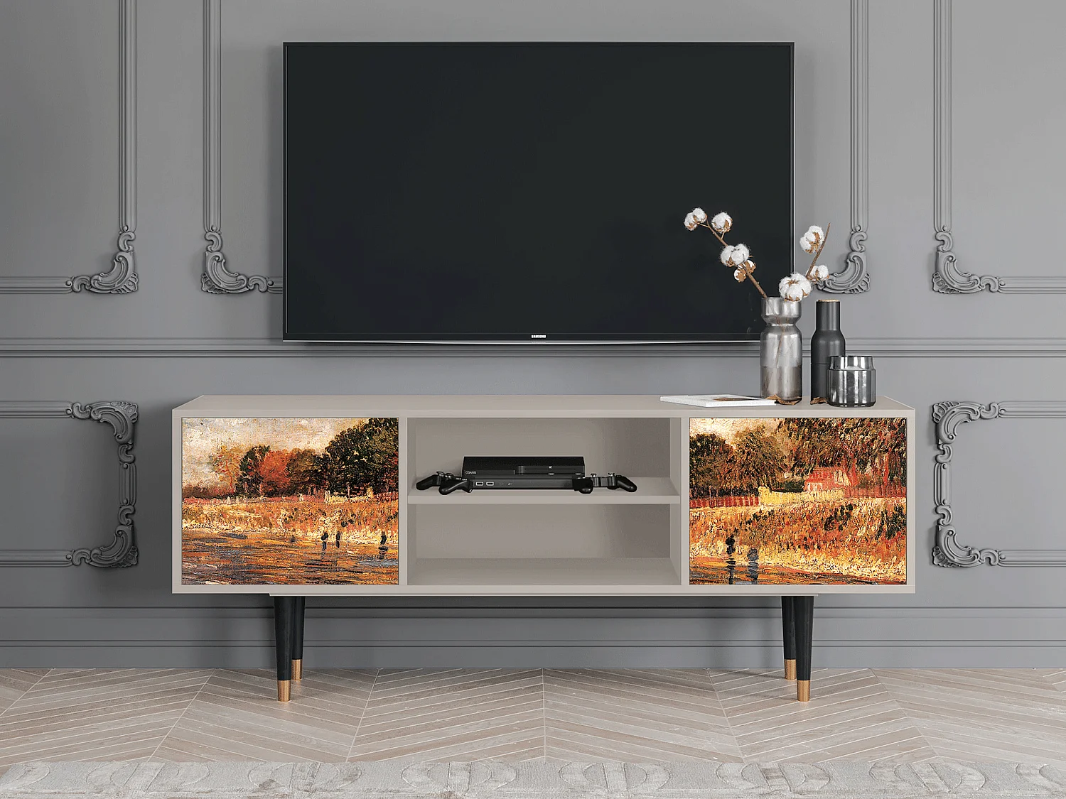 Mobile TV - 170х69х48 cm - T2 - The Banks, Sabbia