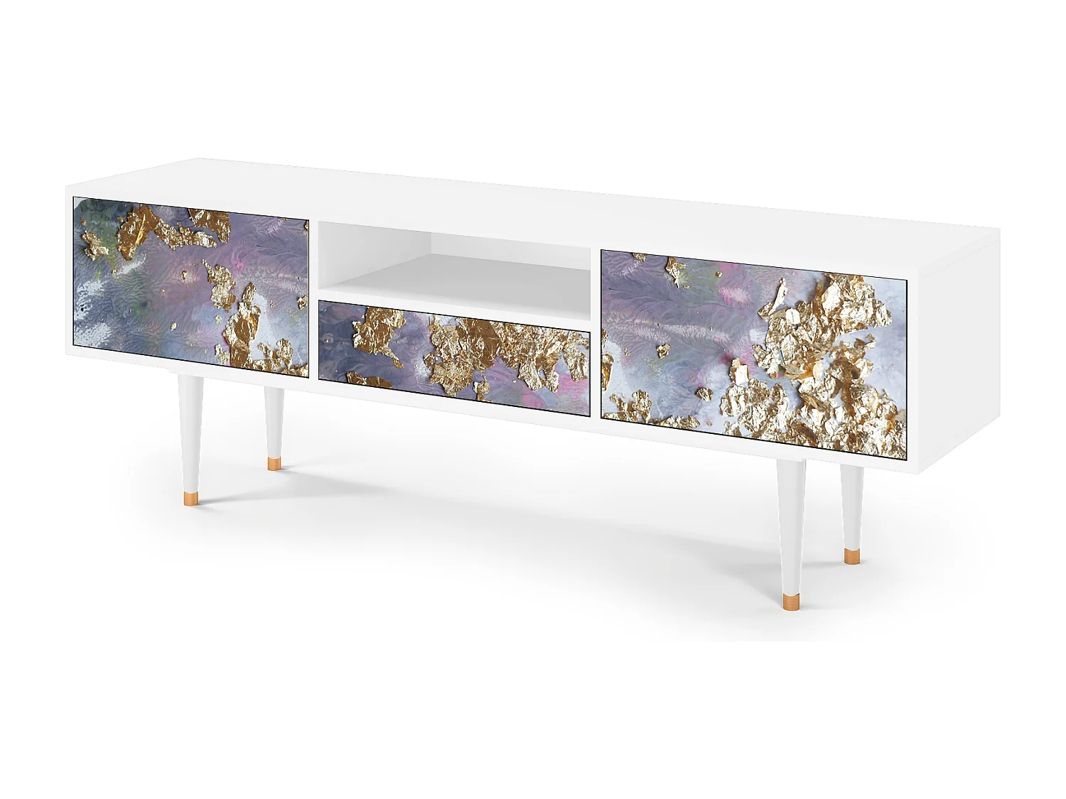 Meuble TV - 170х59х41 cm - T6 - Planet Earth, Blanc