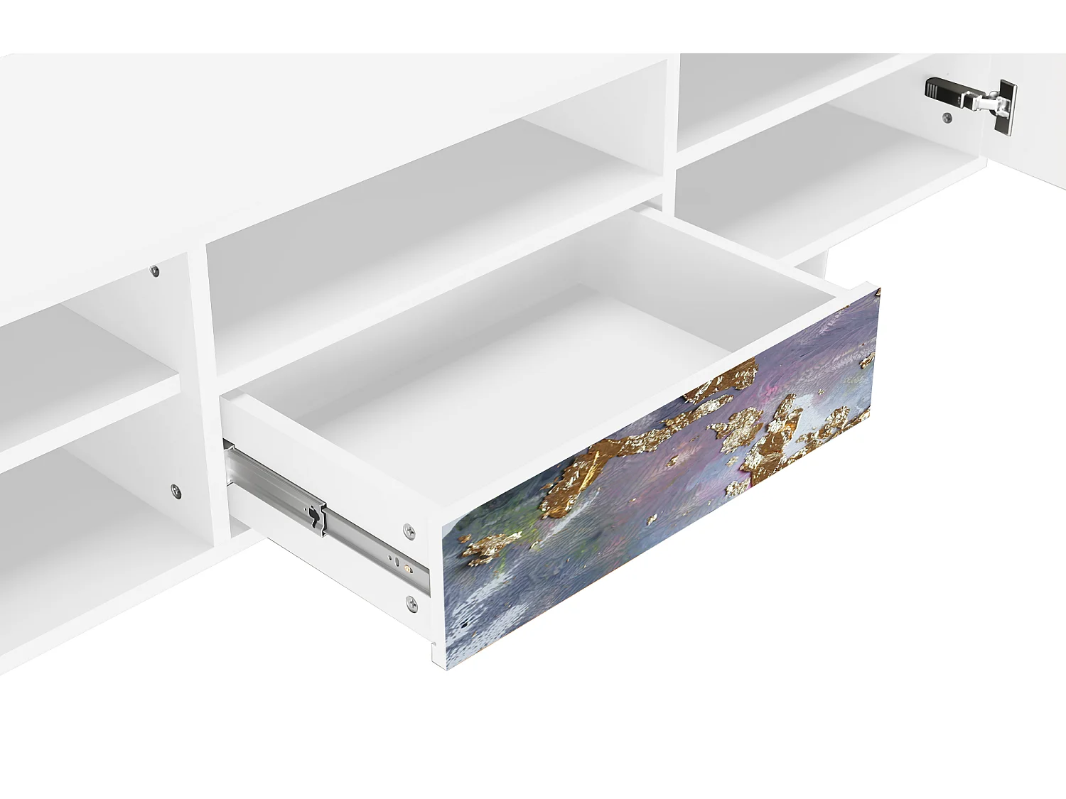 Meuble TV - 170х59х41 cm - T6 - Planet Earth, Blanc