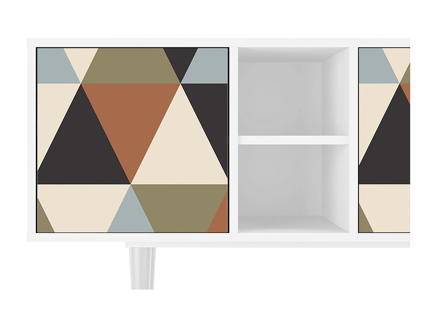 TV-meubel - 150х69х41 cm - T5 - Royal Triangles, Wit