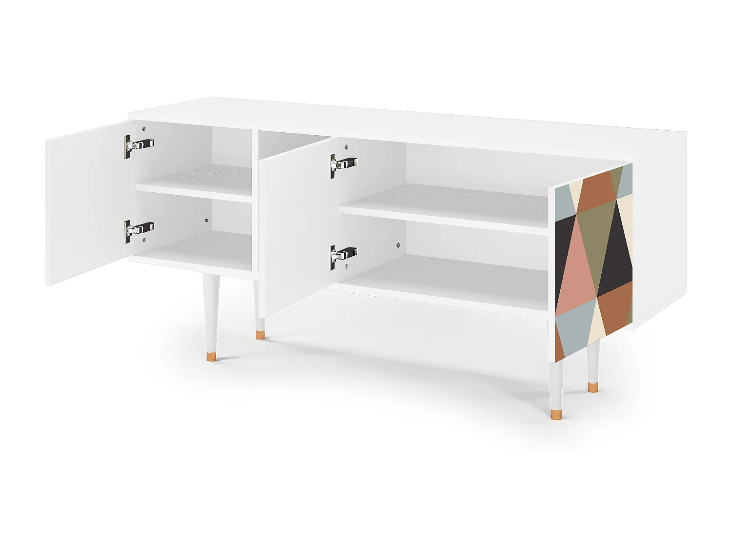 TV-meubel - 150х69х41 cm - T5 - Royal Triangles, Wit