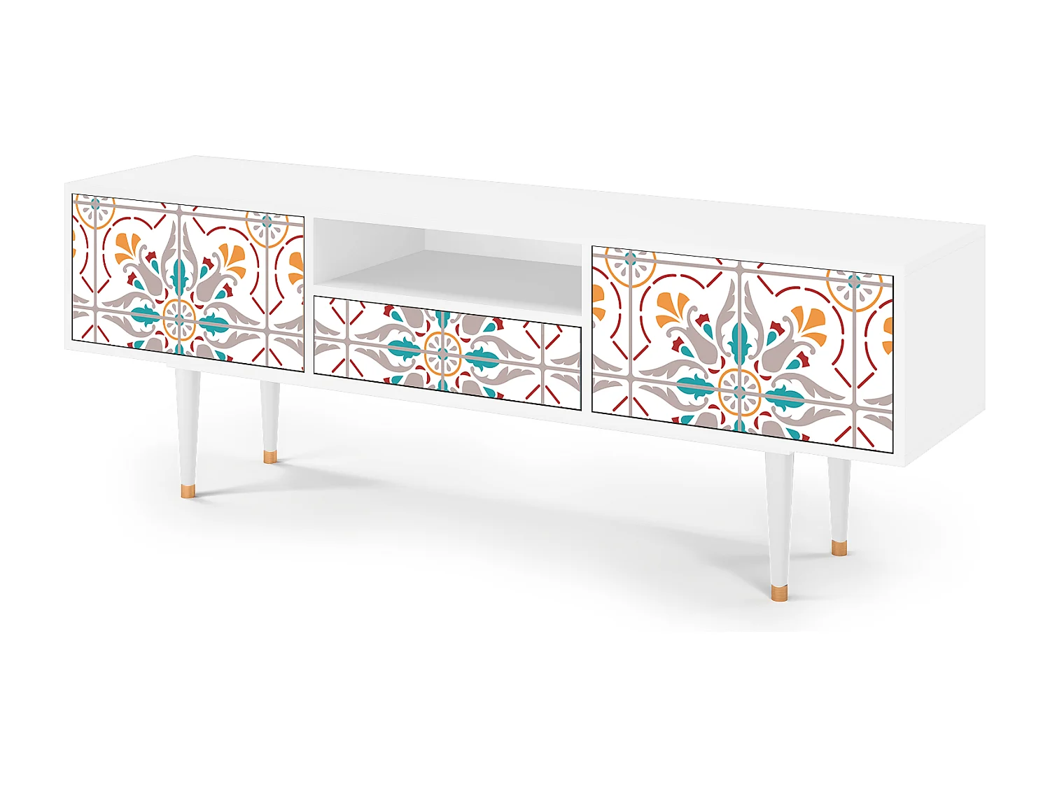 Mueble de TV - 170х59х41 cm - T6 - Spring Ceramics, Branco