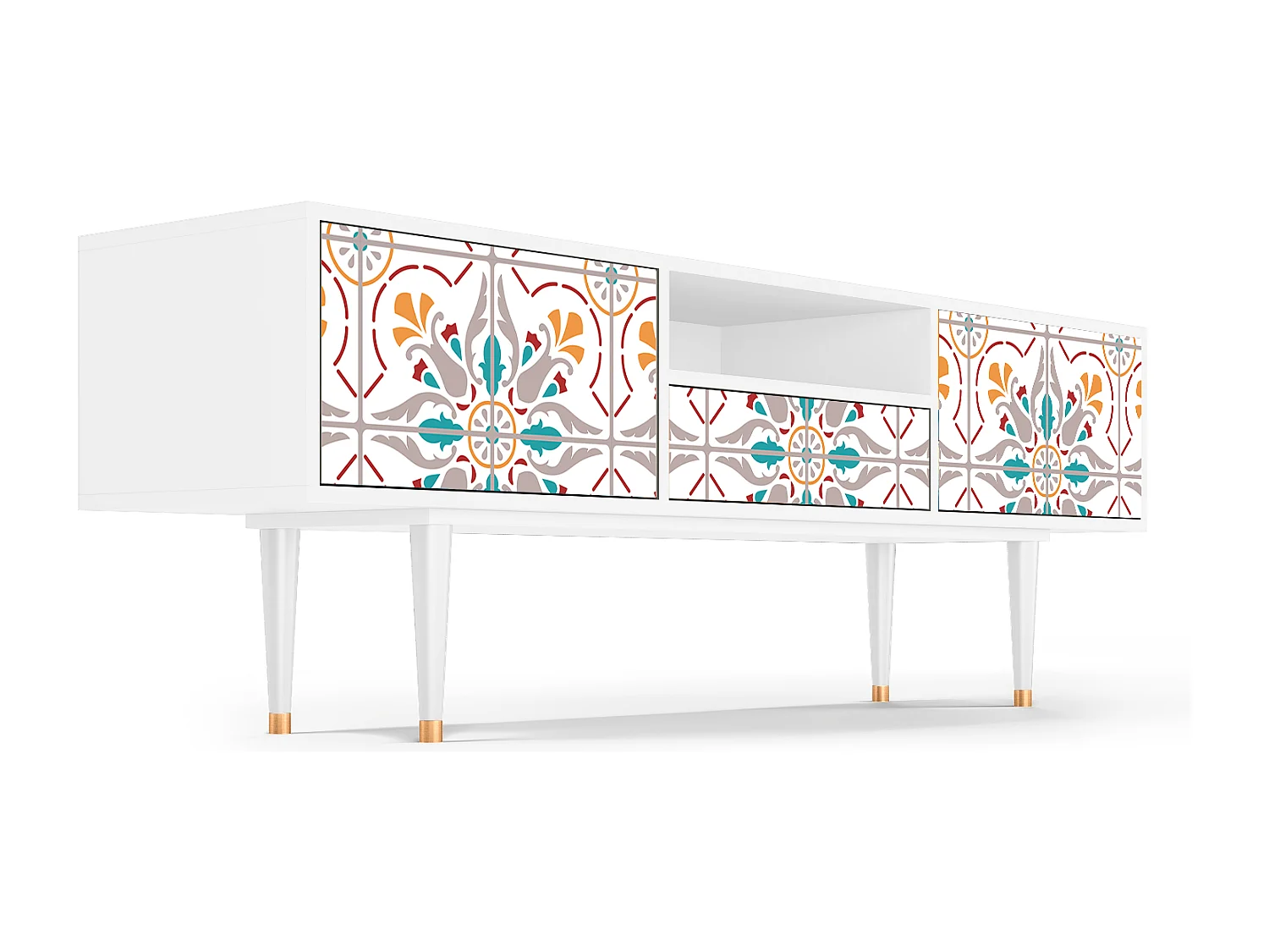 Mueble de TV - 170х59х41 cm - T6 - Spring Ceramics, Branco