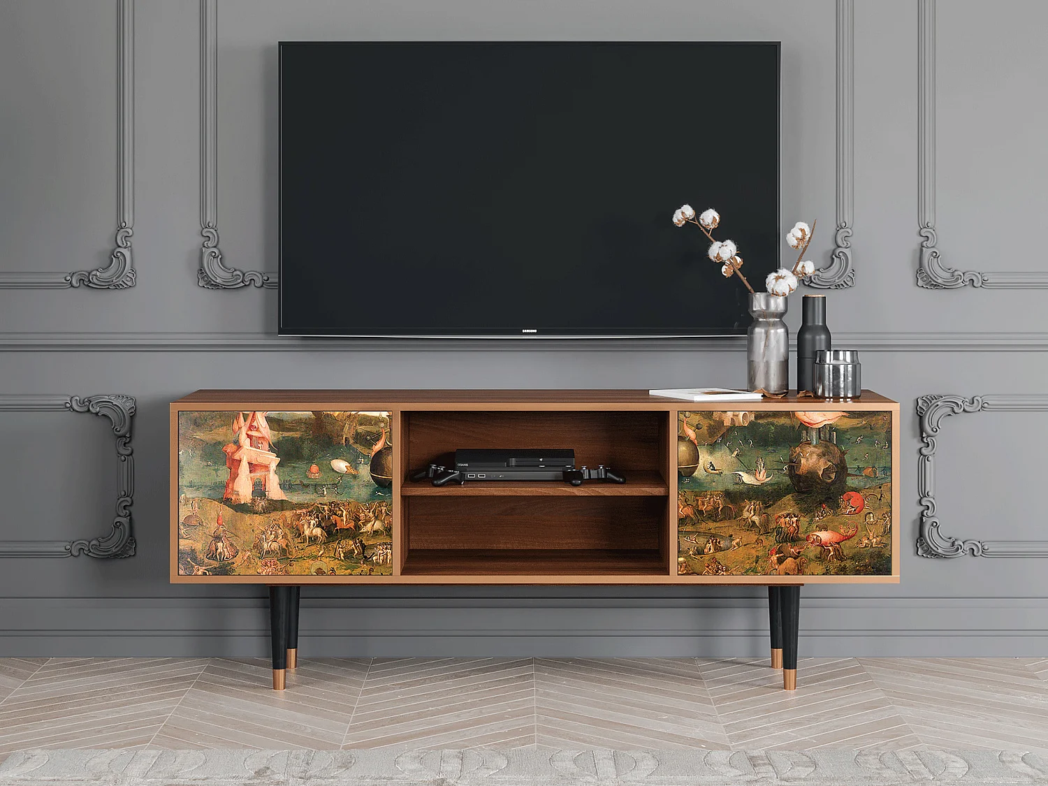 TV-Möbel - 170х69х48 cm - T2 - Garden of Delights , Walnuss