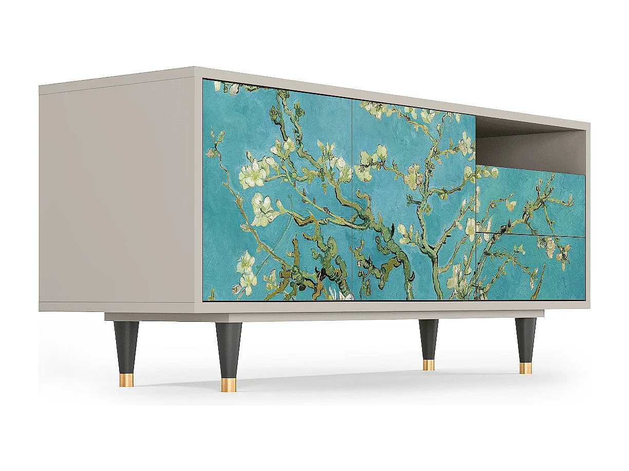 Mueble de TV - 125х56х41 cm - T7 - Almond Blossom, Areia