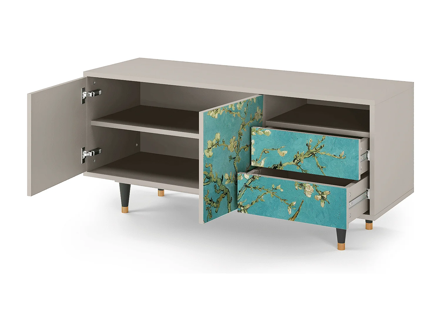 Mueble de TV - 125х56х41 cm - T7 - Almond Blossom, Areia