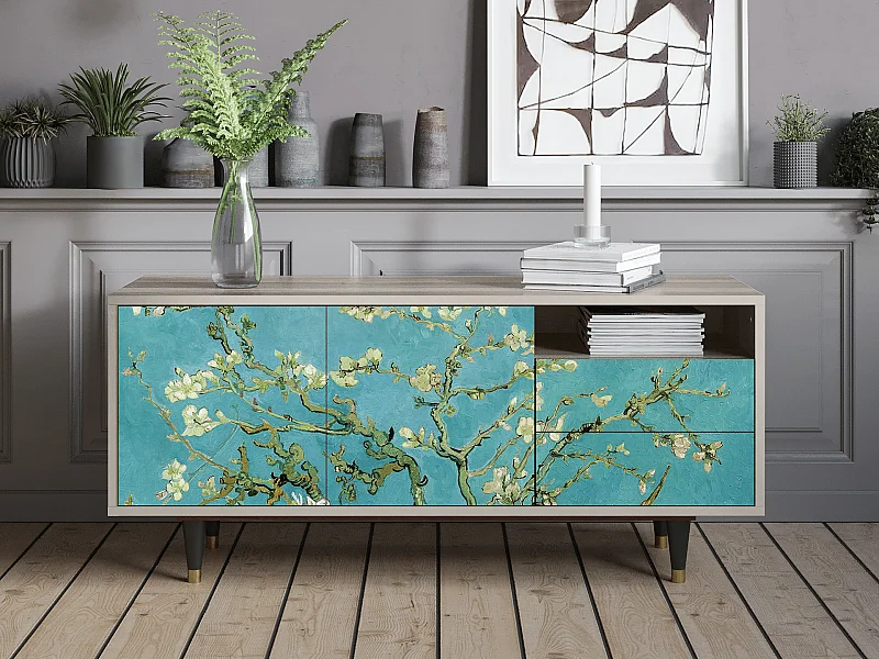 Mueble de TV - 125х56х41 cm - T7 - Almond Blossom, Areia