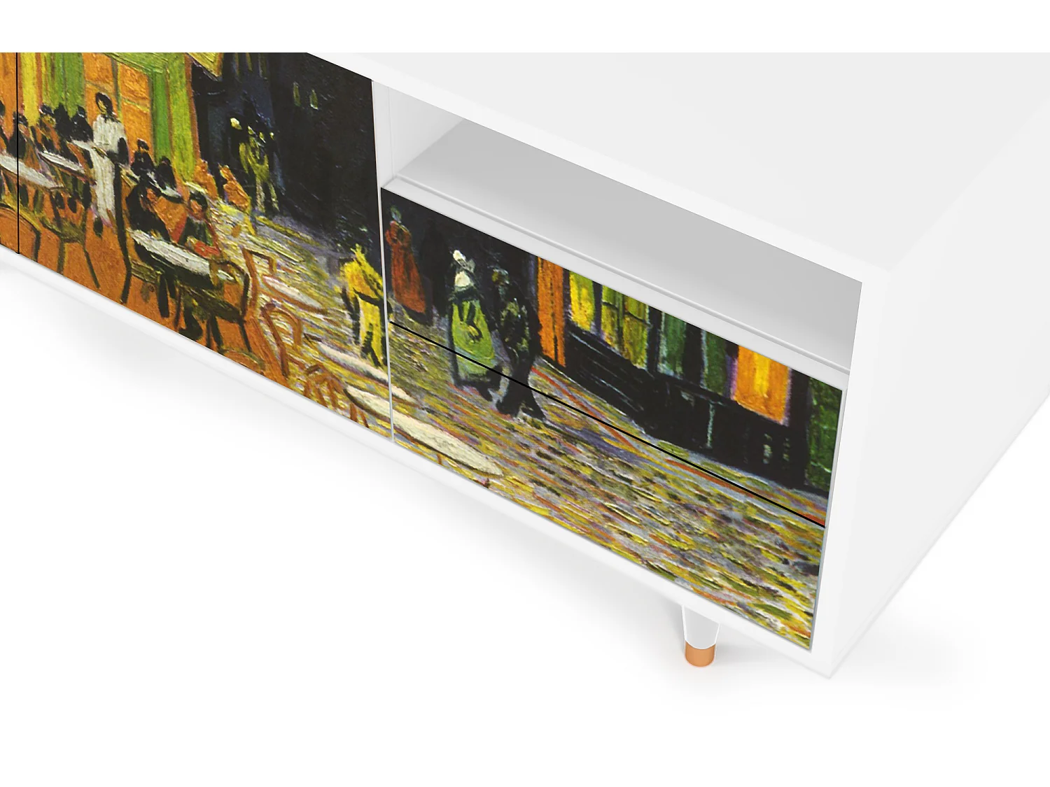 TV-meubel - 125х56х41 cm - T7 - Café Terrace at Night, Wit