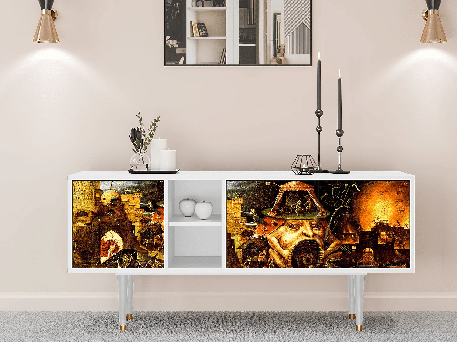 TV-Möbel - 150х69х41 cm - T5 - Christ in Limbo, Weiß