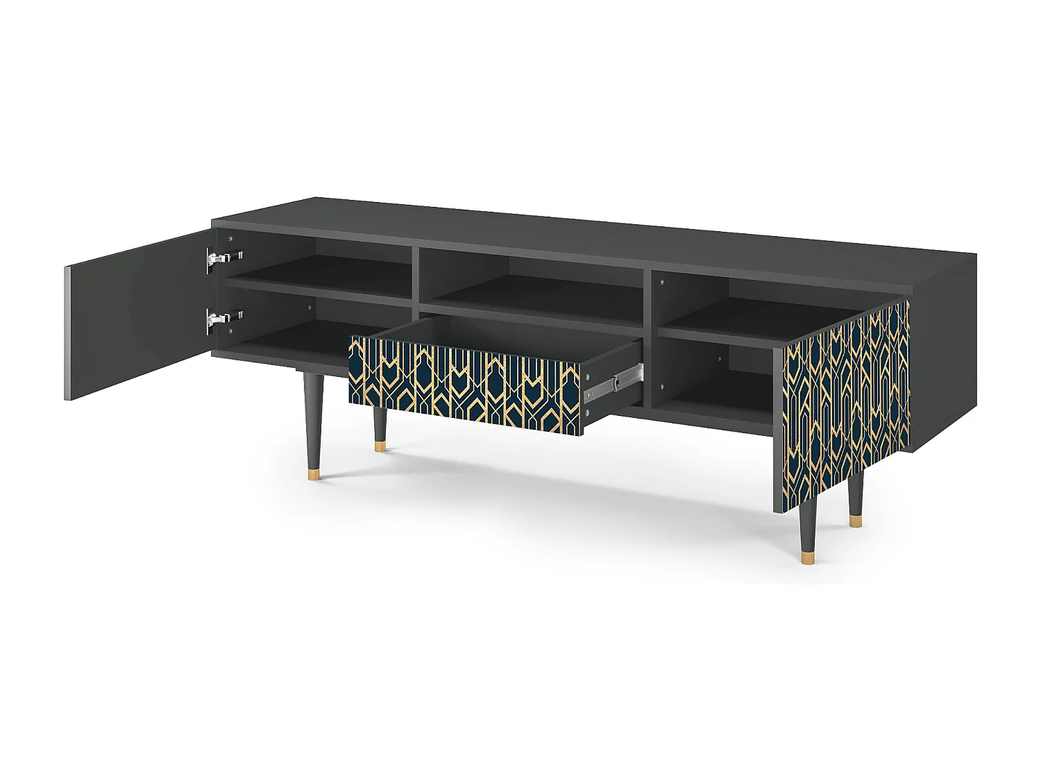 Mueble de TV - 170х59х41 cm - T6 - Golden Empire, Antracite