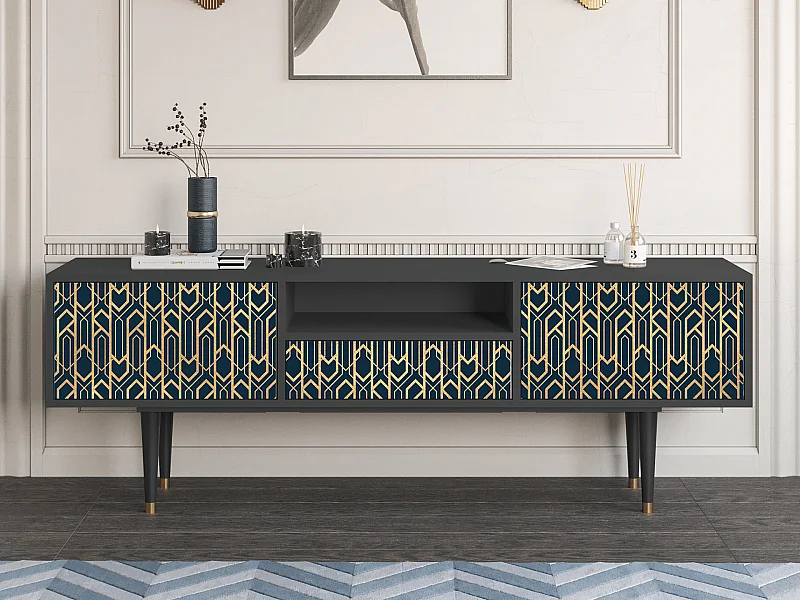 Mueble de TV - 170х59х41 cm - T6 - Golden Empire, Antracite