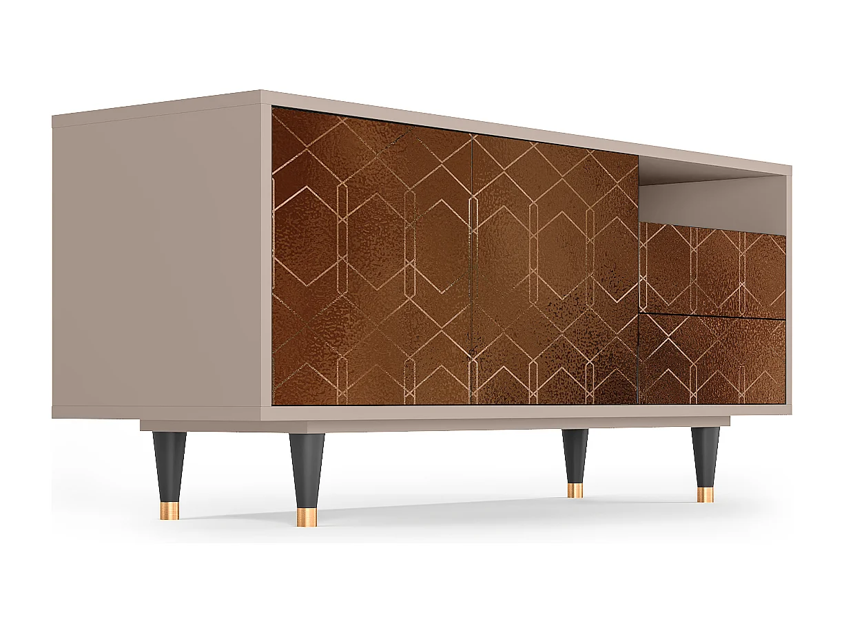 Meuble TV - 125х56х41 cm - T7 - Chocolate Bar, Latte