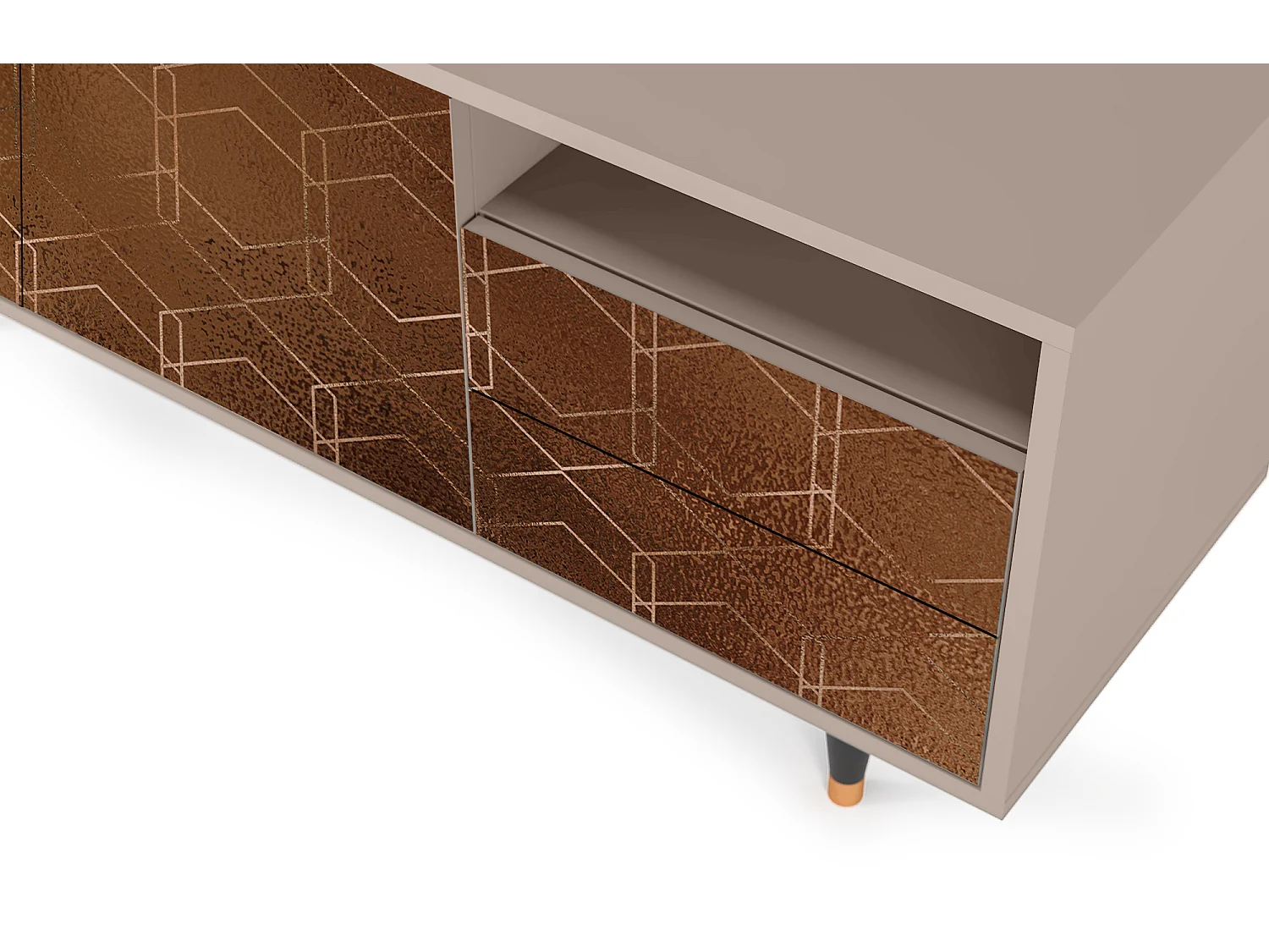 Meuble TV - 125х56х41 cm - T7 - Chocolate Bar, Latte