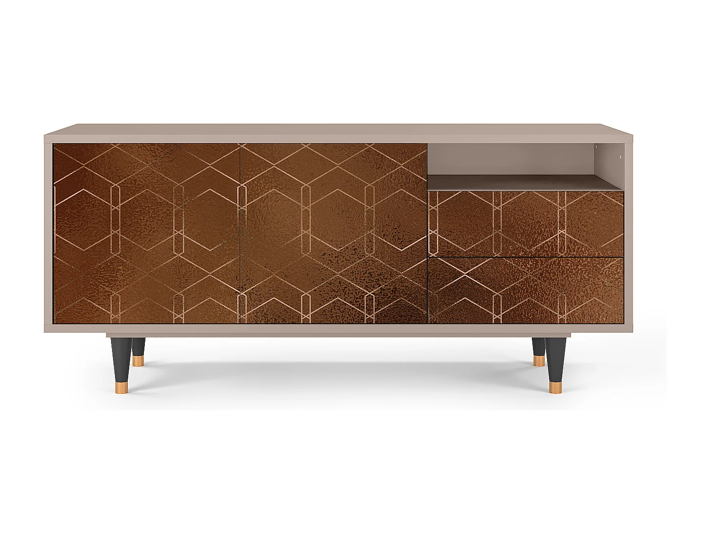 Meuble TV - 125х56х41 cm - T7 - Chocolate Bar, Latte