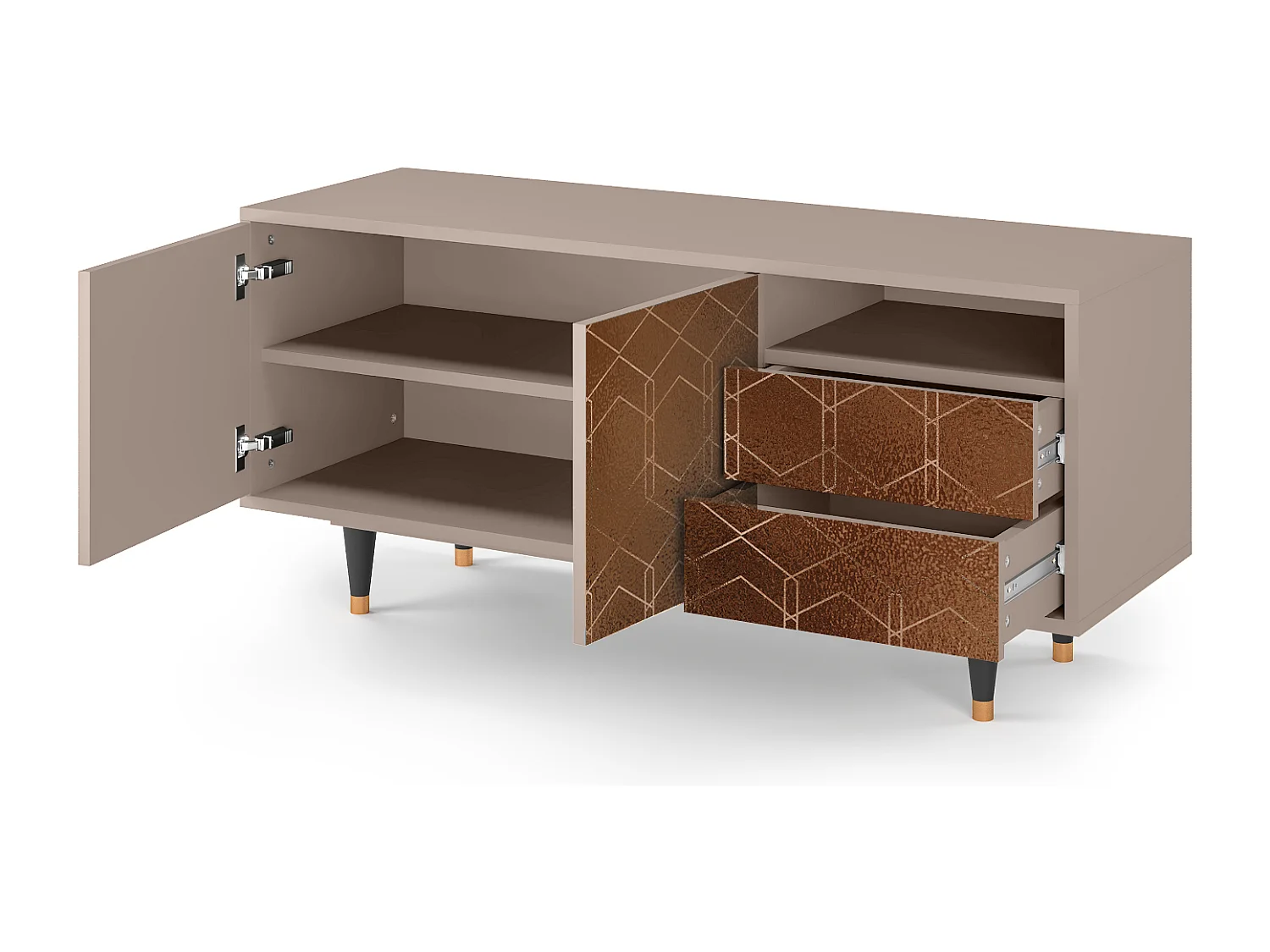 Meuble TV - 125х56х41 cm - T7 - Chocolate Bar, Latte