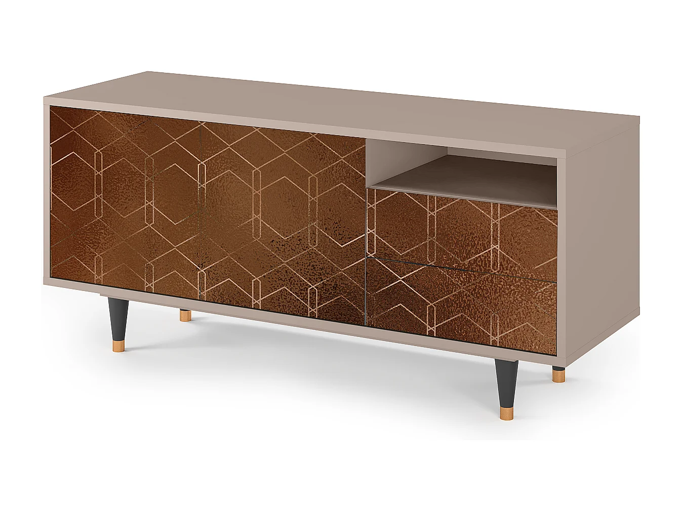 Mueble de TV - 125х56х41 cm - T7 - Chocolate Bar, Latte