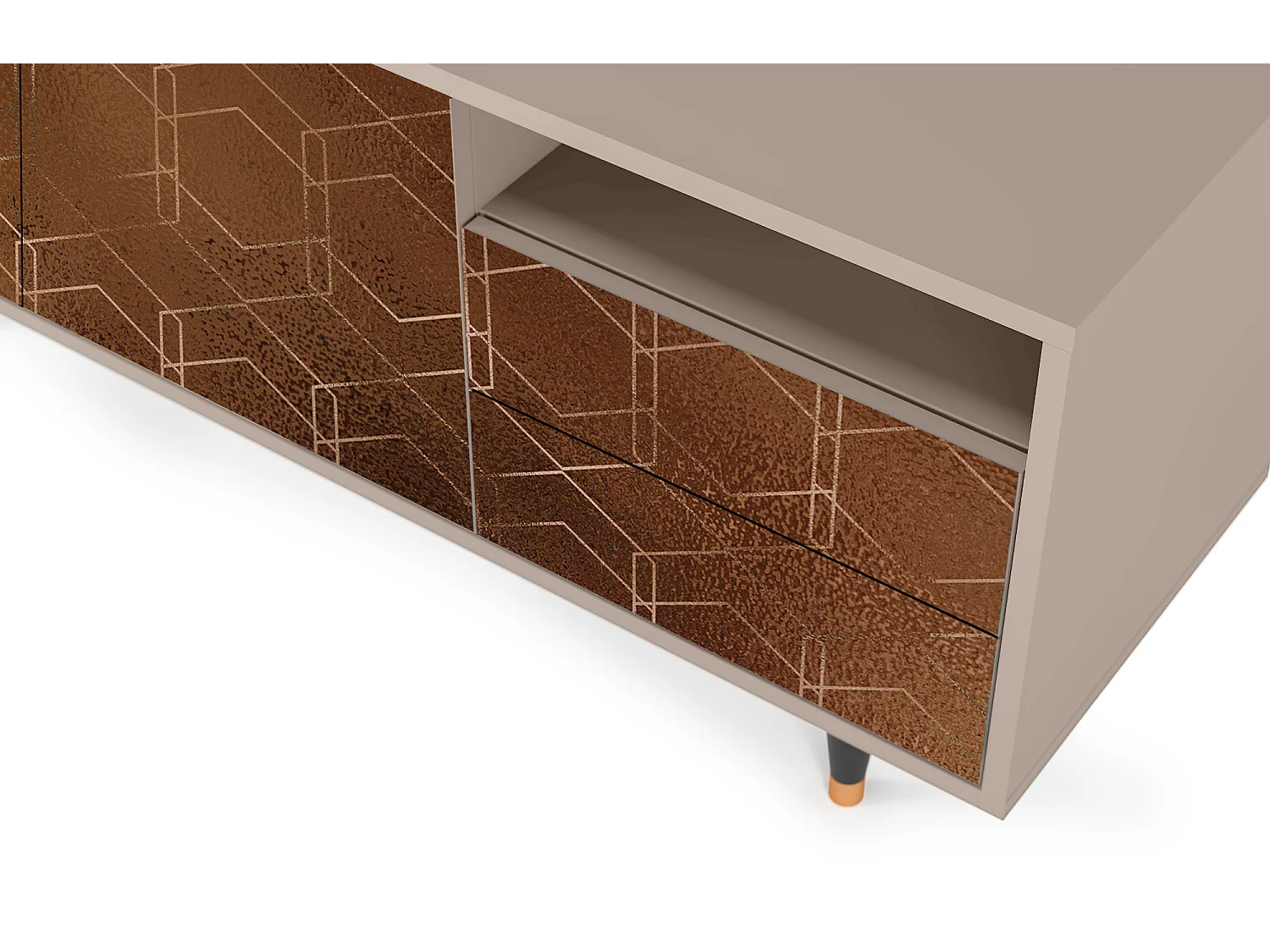 Mueble de TV - 125х56х41 cm - T7 - Chocolate Bar, Latte