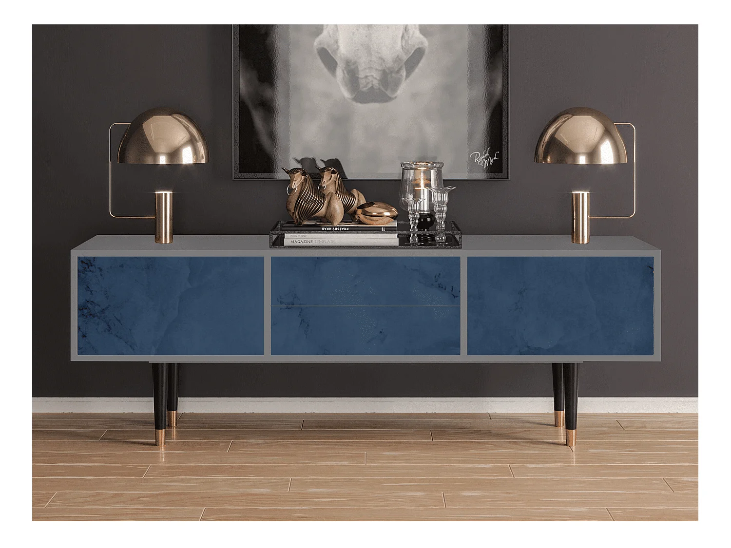 Meuble TV - 170х59х48 cm - T4 - Endless Galaxi, Gris