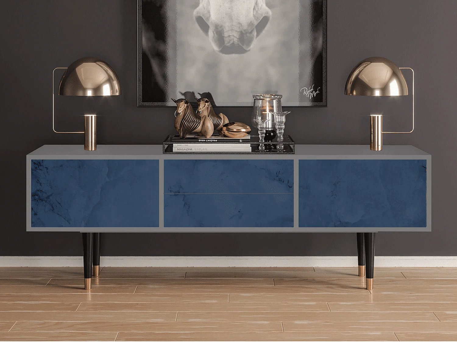 Meuble TV - 170х59х48 cm - T4 - Endless Galaxi, Gris