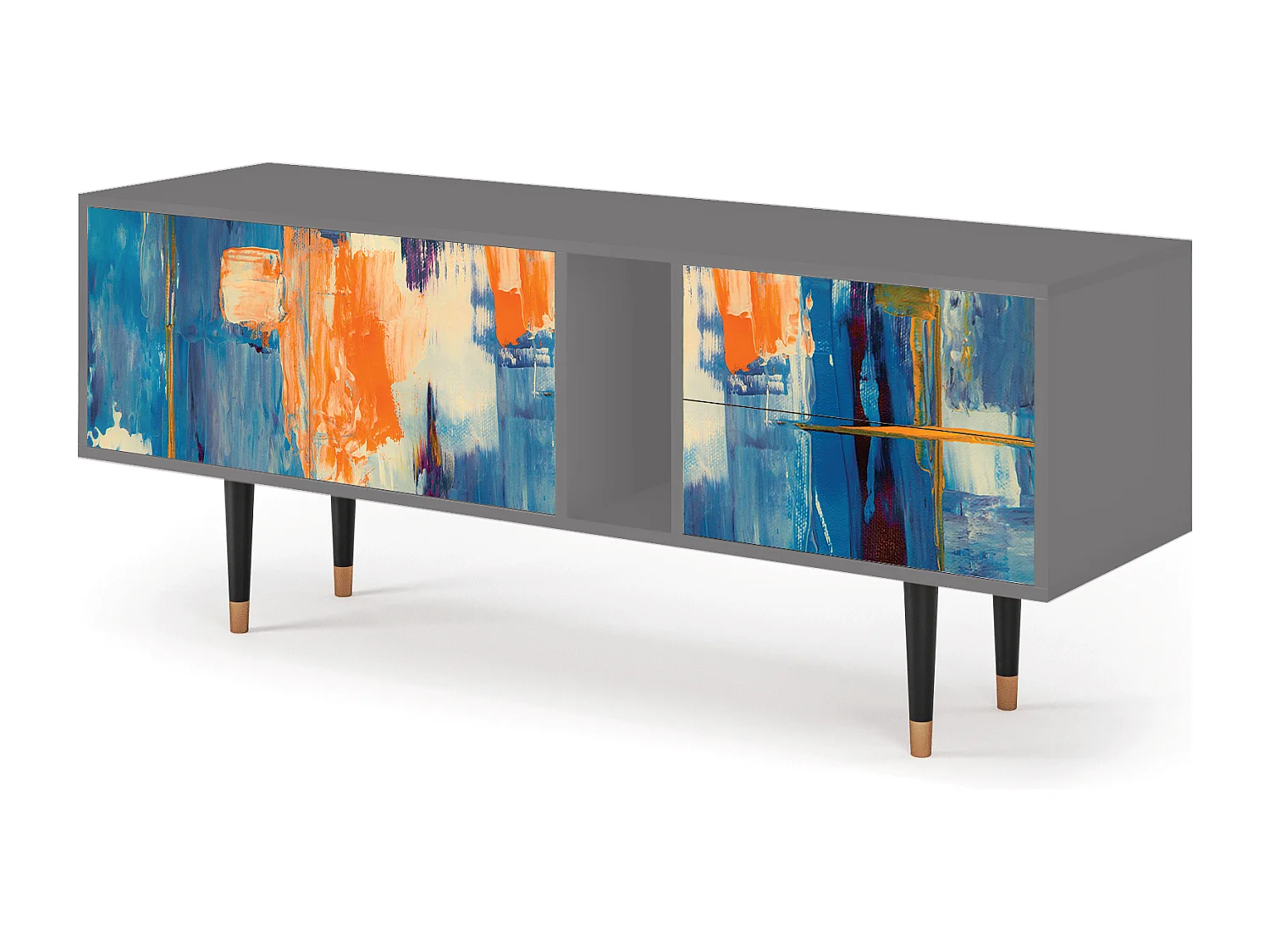 TV-meubel - 170х69х48 cm - T1 - Abstract Expressionism, Grijs