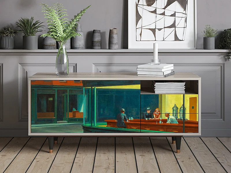 Mueble de TV - 125х56х41 cm - T7 - Nighthawks by Hopper, Arena