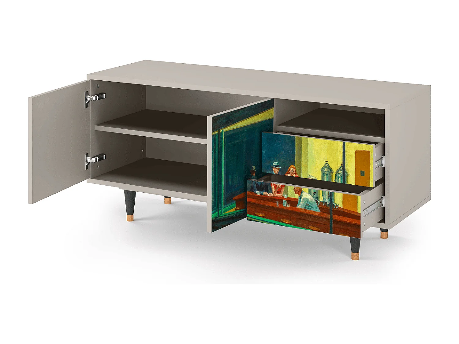 Meuble TV - 125х56х41 cm - T7 - Nighthawks by Hopper, Sable