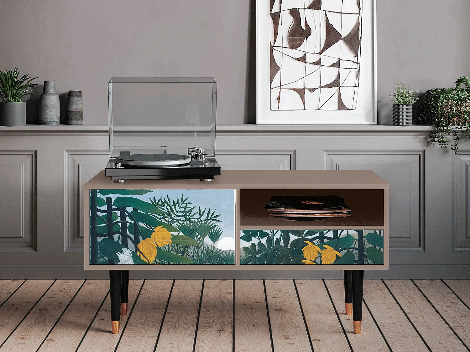 Meuble TV - 115х59х48 cm - T3 - The Repast of the Lion, Latte