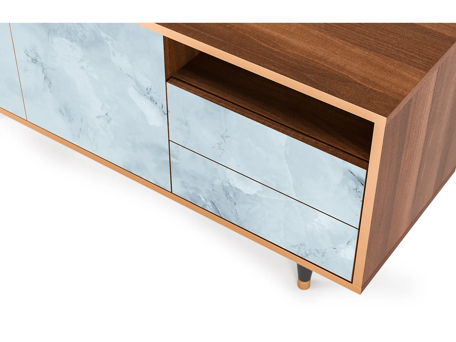 Meuble TV - 125х56х41 cm - T7 - Glacial Colour, Noyer