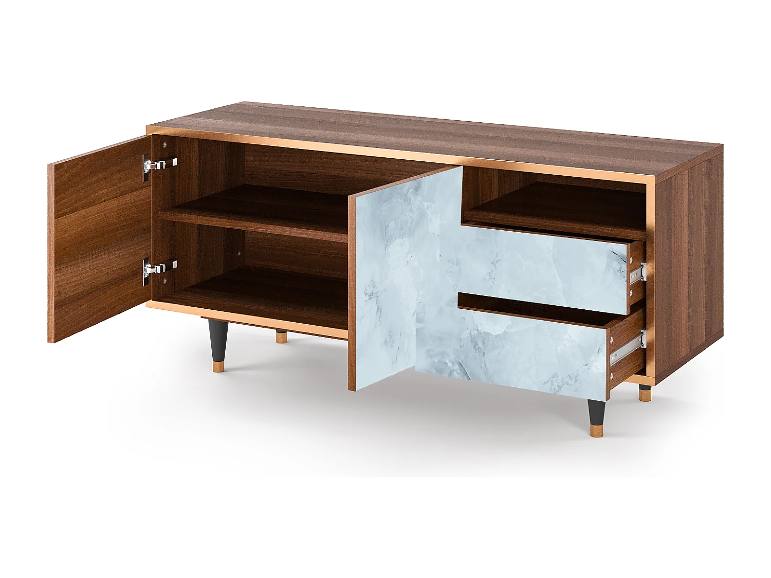 Meuble TV - 125х56х41 cm - T7 - Glacial Colour, Noyer