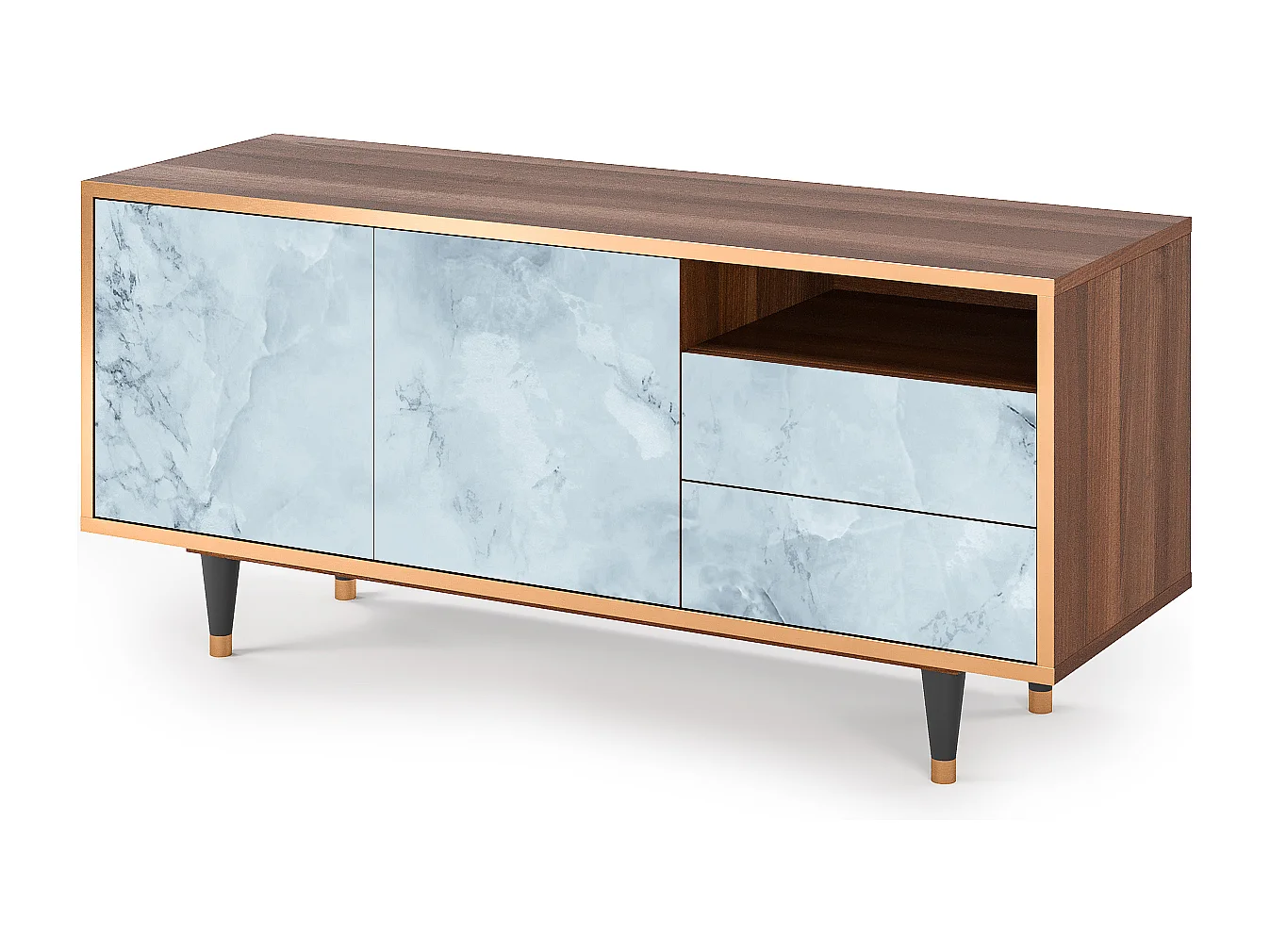 Meuble TV - 125х56х41 cm - T7 - Glacial Colour, Noyer