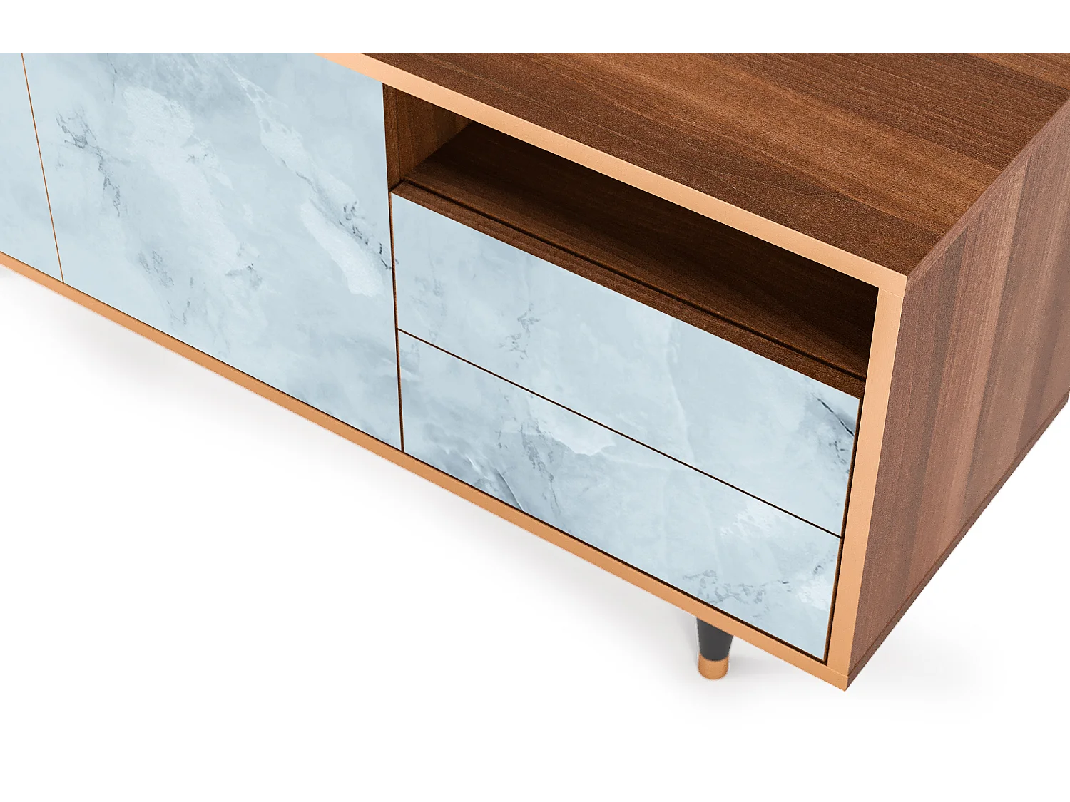 Meuble TV - 125х56х41 cm - T7 - Glacial Colour, Noyer