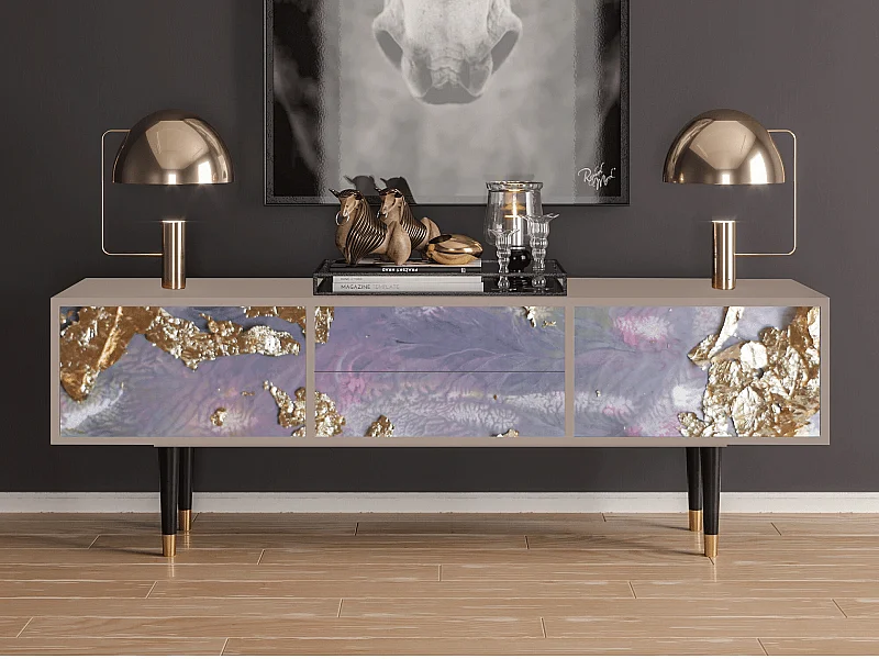 Szafka RTV - 170х59х48 cm - T4 - Planet Earth, Latte