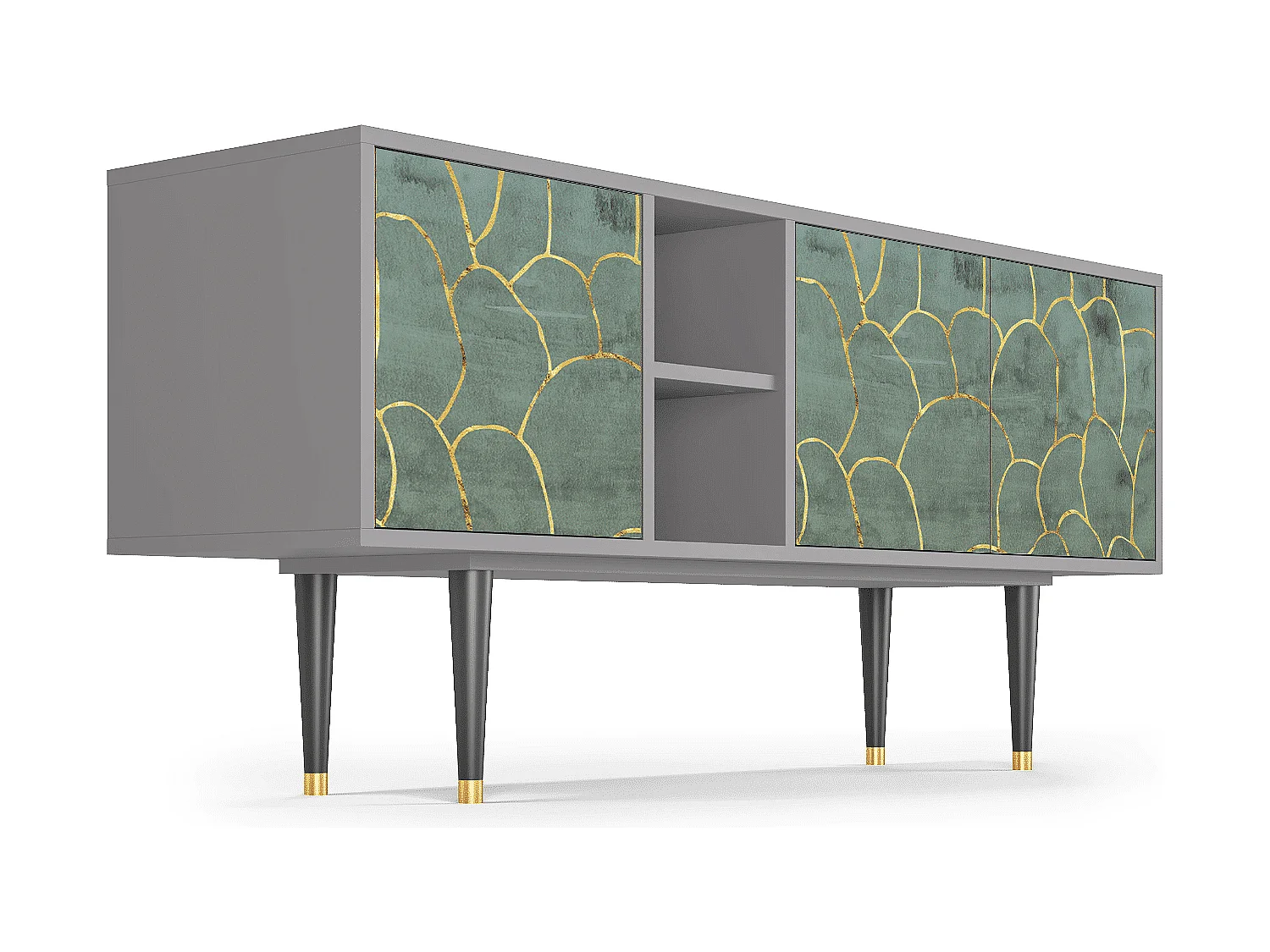 TV-Möbel - 150х69х41 cm - T5 - Magnificent Water Lily, Grau