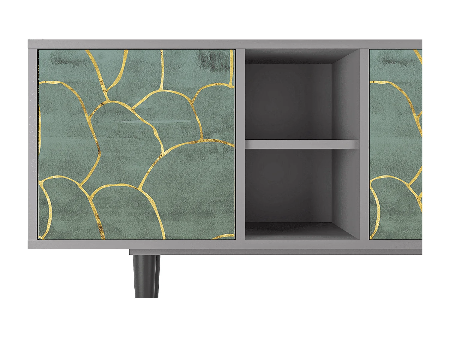 Mueble de TV - 150х69х41 cm - T5 - Magnificent Water Lily, Cinza