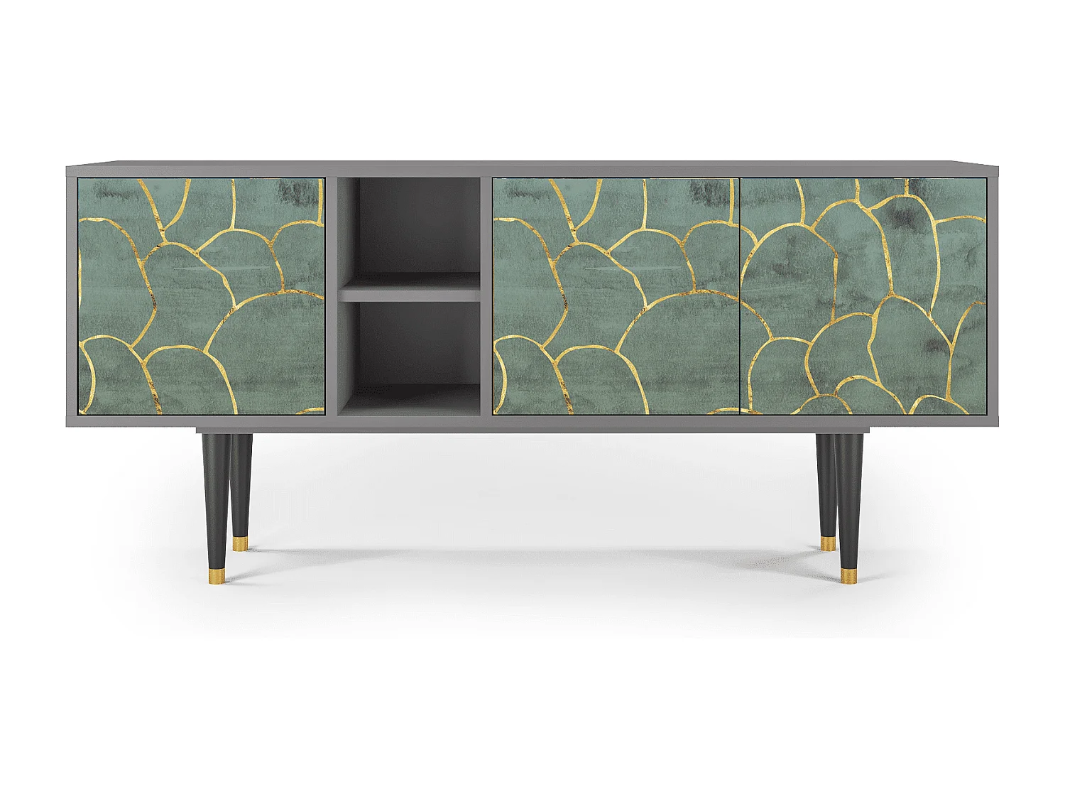 Meuble TV - 150х69х41 cm - T5 - Magnificent Water Lily, Gris