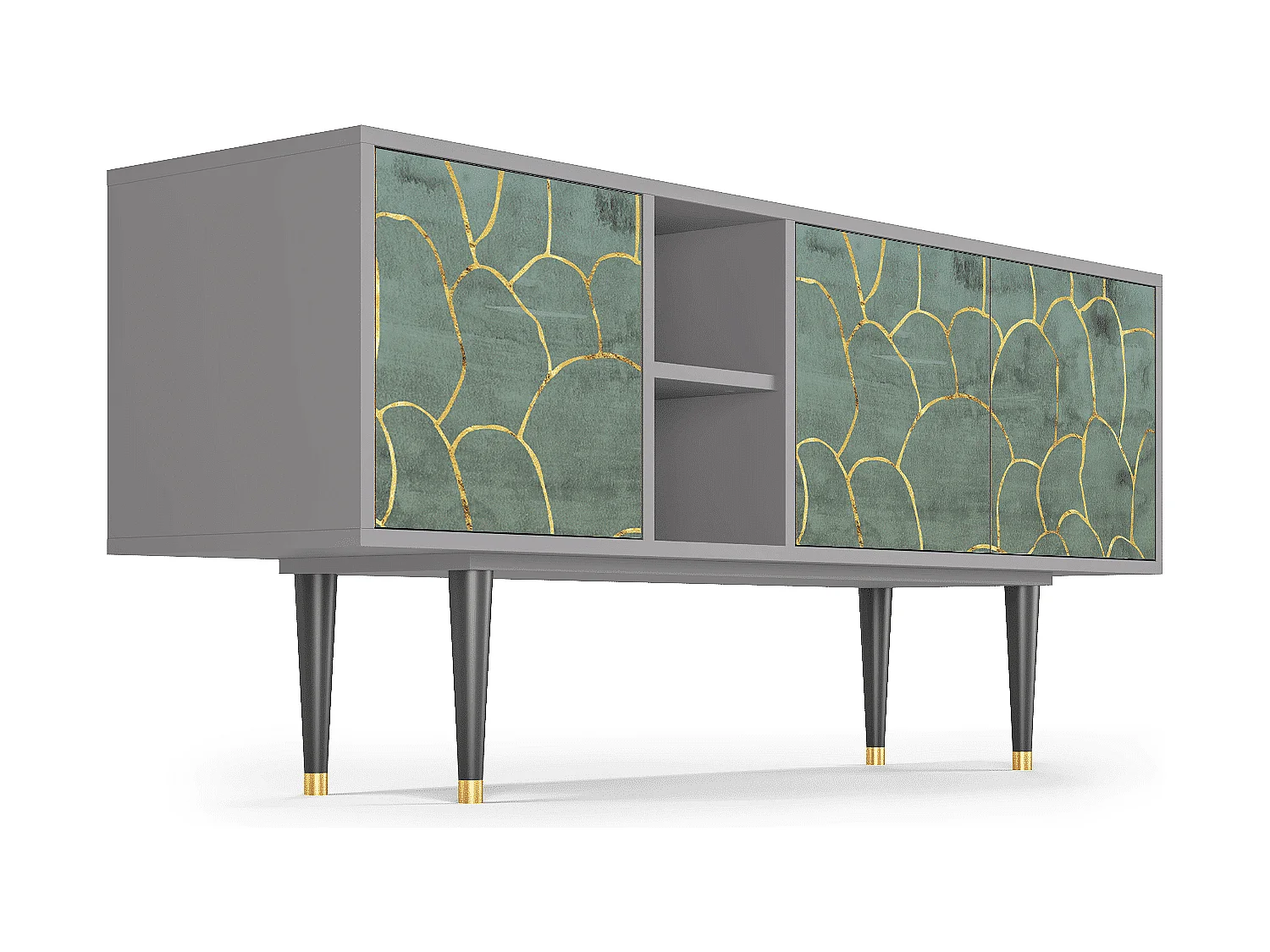 Meuble TV - 150х69х41 cm - T5 - Magnificent Water Lily, Gris