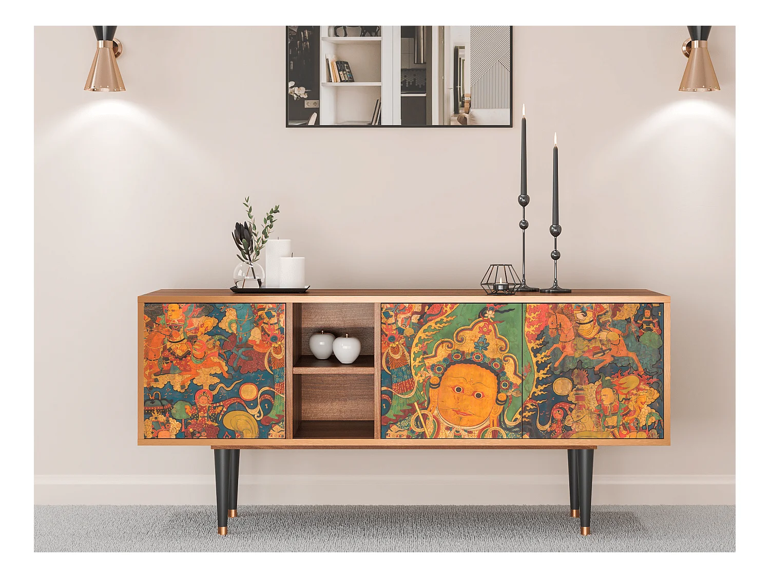 Meuble TV - 150х69х41 cm - T5 - God by Vaisravana , Noyer