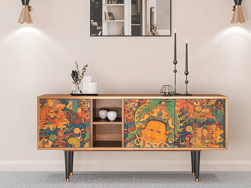 TV-meubel - 150х69х41 cm - T5 - God by Vaisravana , Walnoot