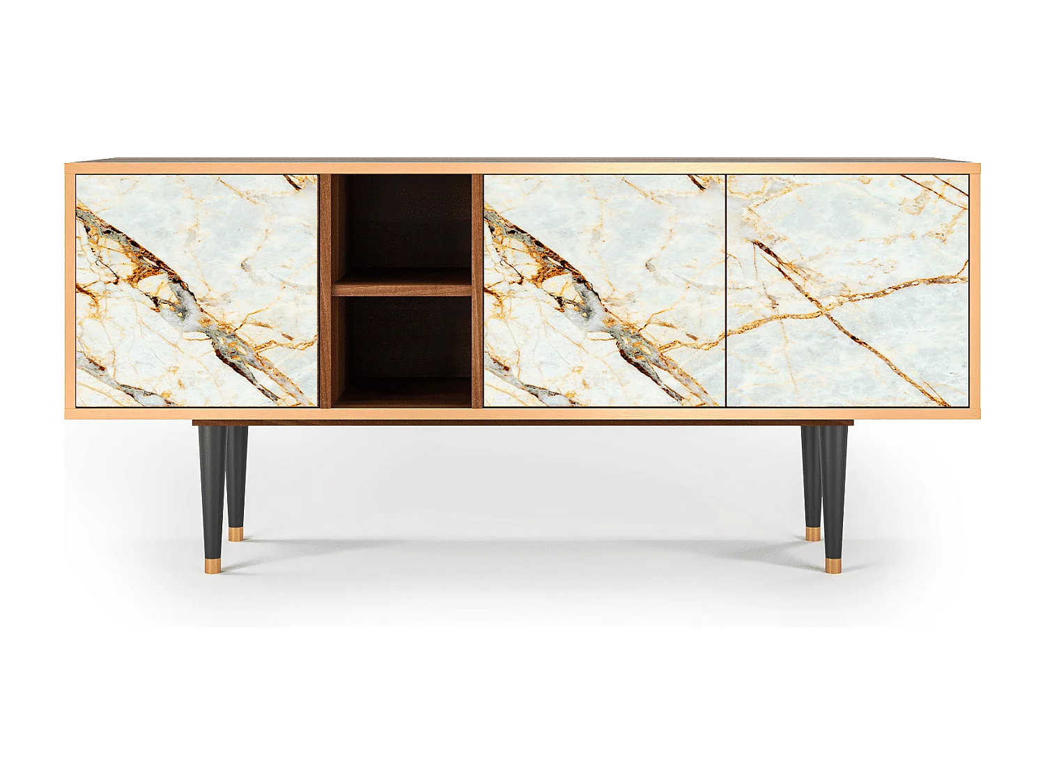 Mueble de TV - 150х69х41 cm - T5 - Areiay Marble, Nogueira